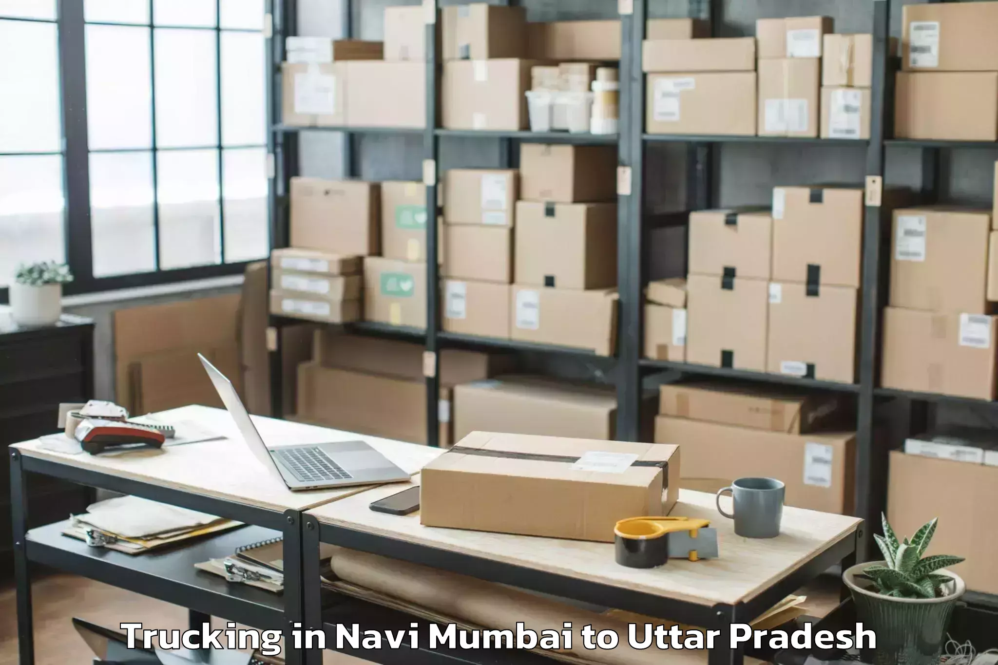 Book Navi Mumbai to Etmadpur Trucking Online